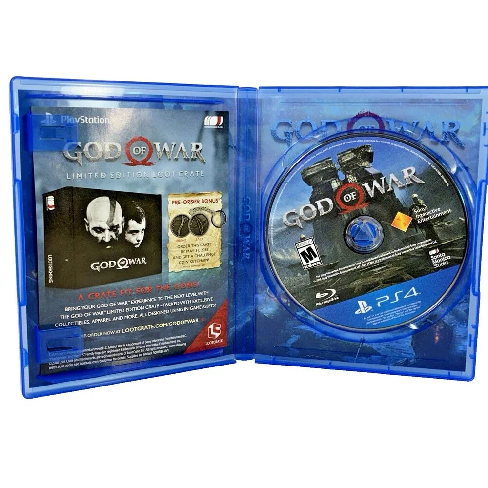 God of War Sony PlayStation 4 Santa Monica Studio 2018 with Insert Tested